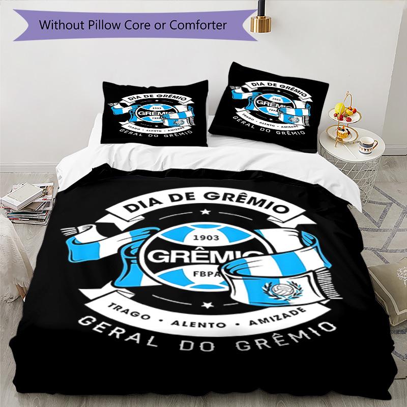 Grêmio FBPA Printed Pattern Duvet Cover Set – Includes 1 Duvet Cover and 2 Matching Pillowcases Bedroom Decor Christmas Gifts
