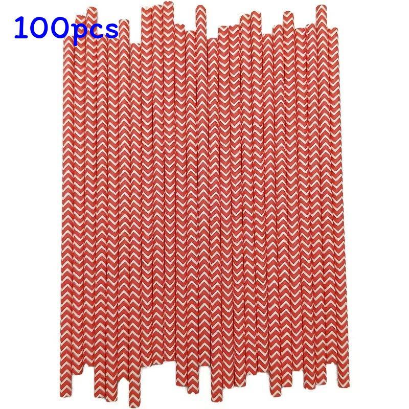 Festive Red Paper Drinking Straws Biodegradable For Party Decor And Desserts