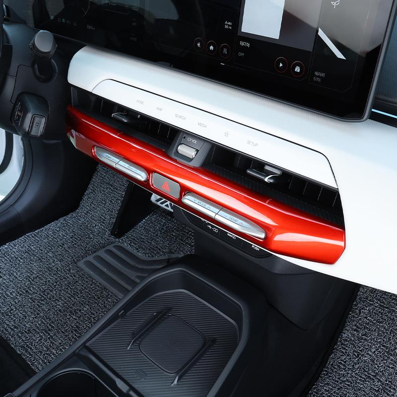 For Kia EV4 2025 2026 Carbon Fiber Dashboard Middle Air Conditioner Vent Cover Trim Car Interior Accessories LHD