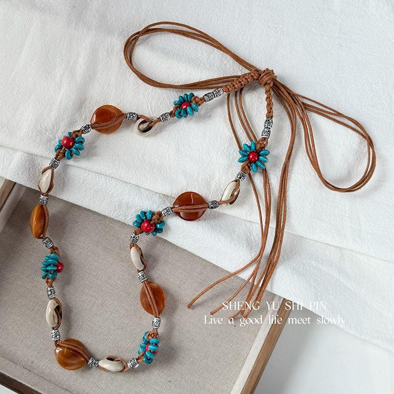 Taillenkette Kollektion~ Halskette mehrlagige Perlen-Taillenkette Brustkette Hofessen Schulterkette leichter Luxus Bein Kette einzigartiges Halsband