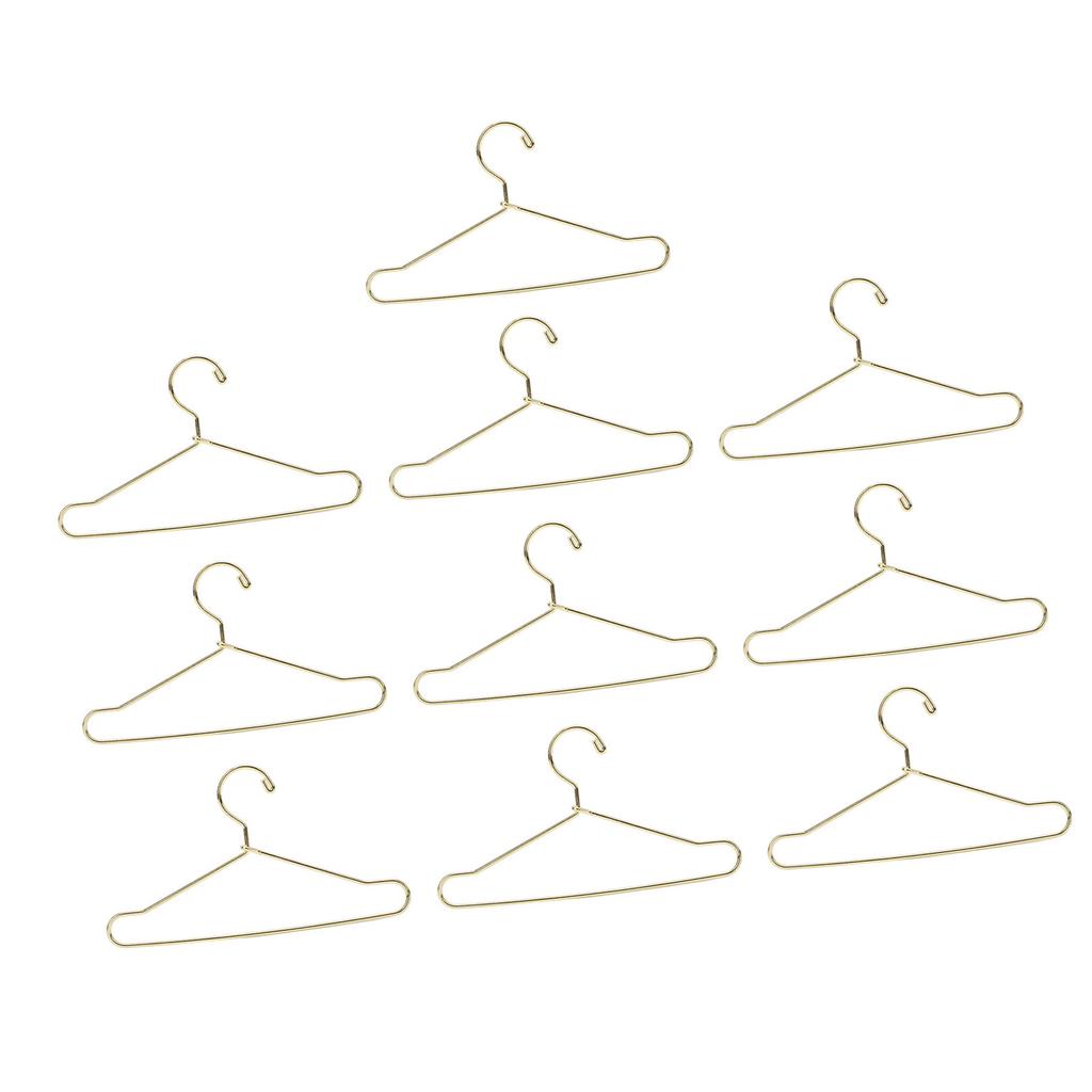 10Pcs Doll House Clothes Hanger Stainless Steel Cute Doll Garment Hanger Outfit Holders 100mm