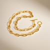 Chunky Oval Handmade Chain Necklace,18K Gold Plated Toggle-clasps Necklaces,Stainless Steel Jewelry Gift