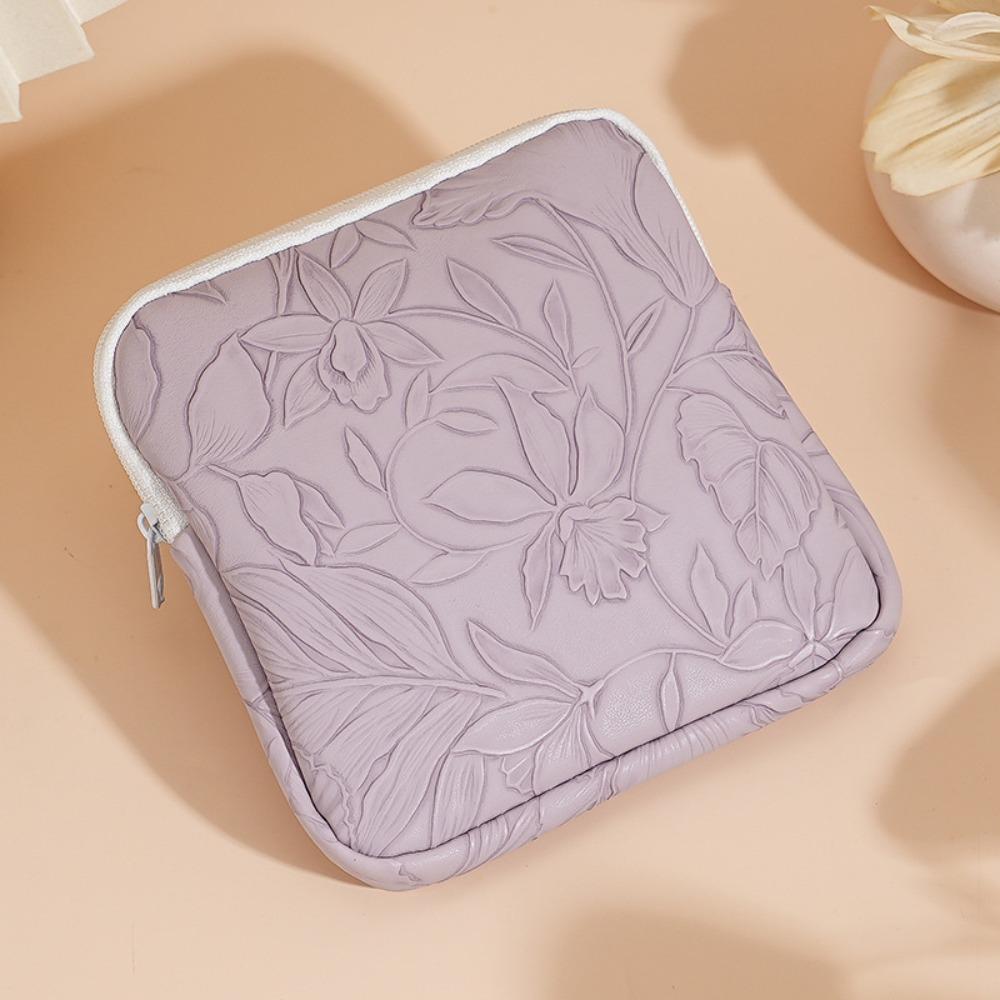 

Portable Data Cables Organizer Sanitary Napkin Storage Bag Large Capacity Multipurpose Cosmetic Bag Coin Purse Women Girls фиолетовый