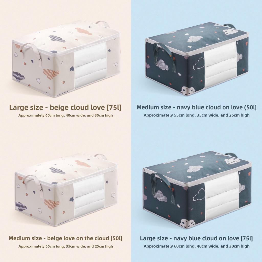 Cubic Fabric Storage Bag For Comforters And Clothes With Dustproof Design For Bedroom Organization