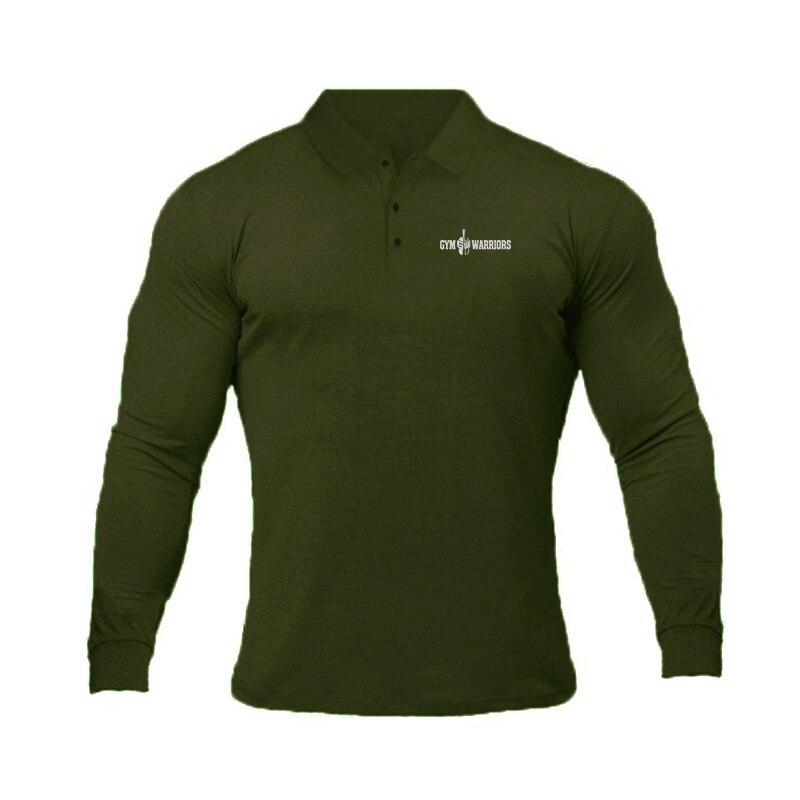 Muscleguys Sweater Men's Spring and Autumn Lapel Long-sleeved T-shirt Slim Fit Sports Casual Pullover Bottoming Shirt