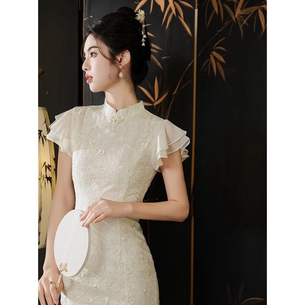 Chinese Style Fishtail Dress, Women's Summer Dress, Bridesmaid Dress, Daily Dress