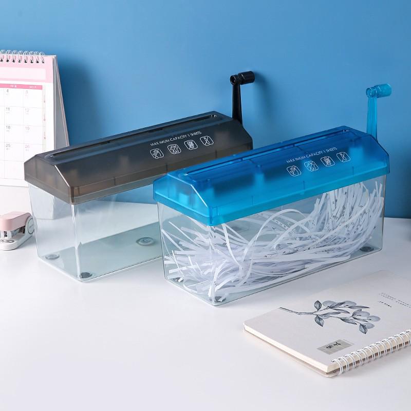 Portable Hand-Crank Silent Paper Shredder for A4/A6 Confidential Documents - Desktop Manual Mini Shredder