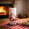 Wooden Kitchen Roll Dispenser Christmas Paper Towel Holder, Decorative Vertical Dispenser, Holder Stable Weighted Base Organizer for Holiday