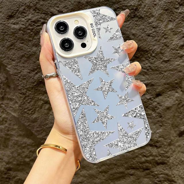 

Маленький Звездный Дизайн TPU Базовый Pro Max 15 14 12 Для iPhone 16 11 13 Чехол Накладка Funda Coque Бампер Рамка for iPhone 12 Pro белый дыма