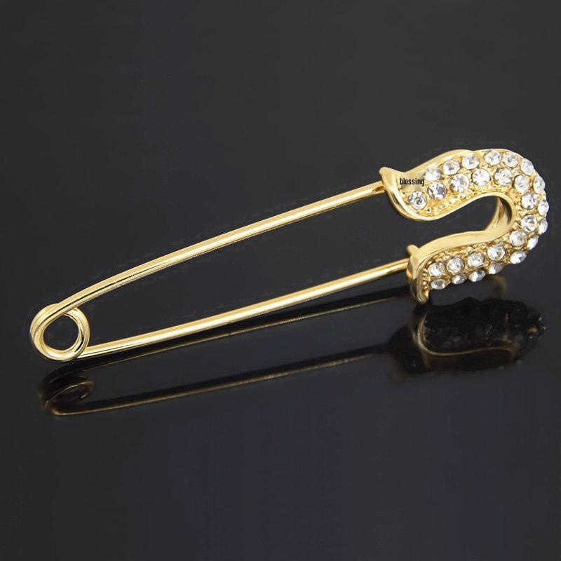 B1283 Rhinestone Brooch: Stylish Alloy Anti-exposure Cardigan Scarf Buckle Pin