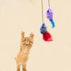 Plush/Feather Hanging Mouse Cat Toy Sounding with Sticky Hook Cat Scratch Rope Mouse Interactive Mouse Toy