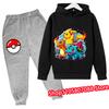 2026 Primavera Autunno 3-14Y Bambini Pikachus Felpa con Cappuccio Cartone Animato Set Abbigliamento Ragazzi Outfit Ragazze