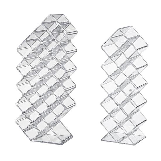 Organizador de Batom Empilhável com 16 ou 28 Compartimentos Suporte para Batom Torre de Acrílico Transparente Suporte para Armazenamento de Gloss para Bancada Cômoda