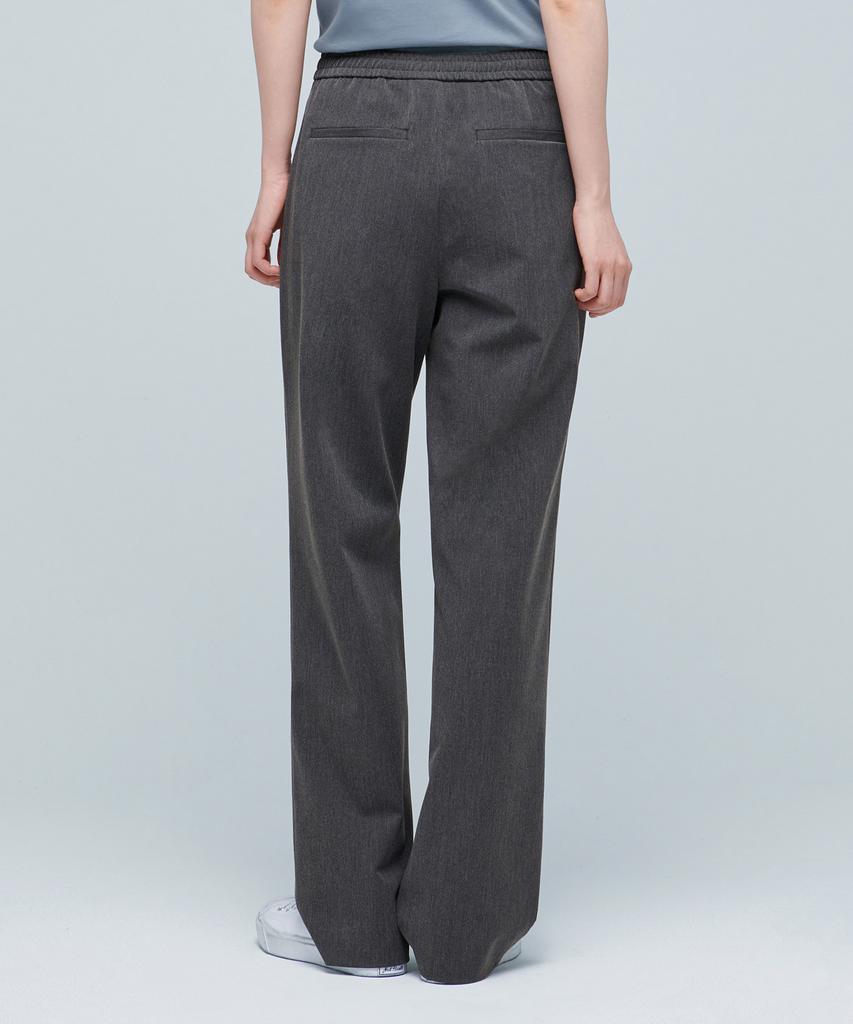 MUSINSA STANDARD Genderless Wide Banding Slacks [Medium Gray]