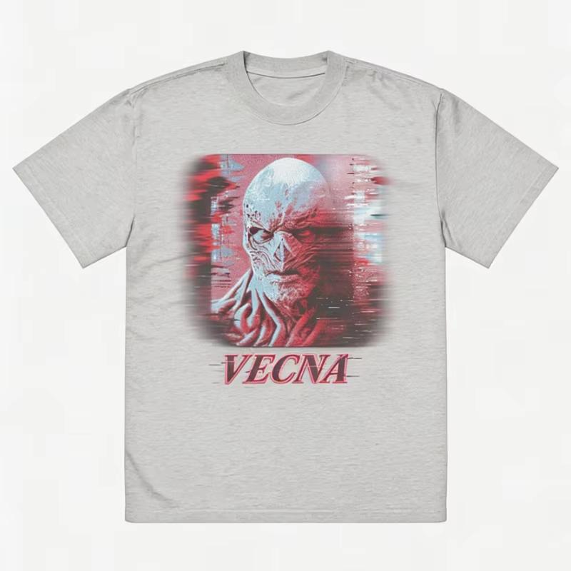 TV drama Stranger Vecna 001 Henry Creel graphics 100Cotton Tshirt unisex Vintage Fashion Short Sleeve Mens shirt Streetwear