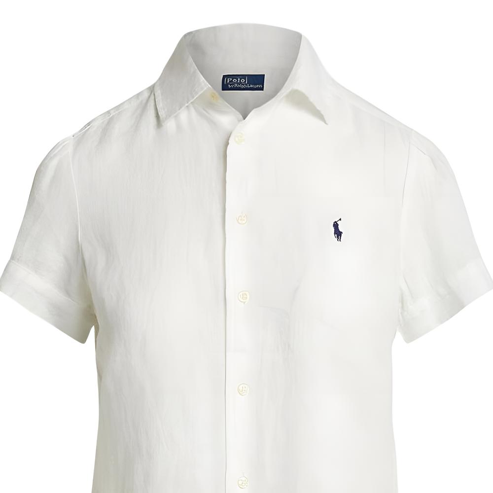 Polo Ralph Lauren Solid Color Single-Breasted Short Sleeve Shirt Standard Fit Women shirts WMPOSHTNDO21142-100
