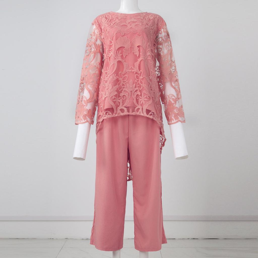 Damen Spitzen-Besticktes Abendkleid & Hosen-Set für Cocktailpartys