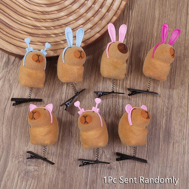 

1 шт., детская заколка для волос Capibala Spring, пластиковая повязка на голову, рождественская шапка, заколка Capybara Duckbill, подарки, аксессуары для волос