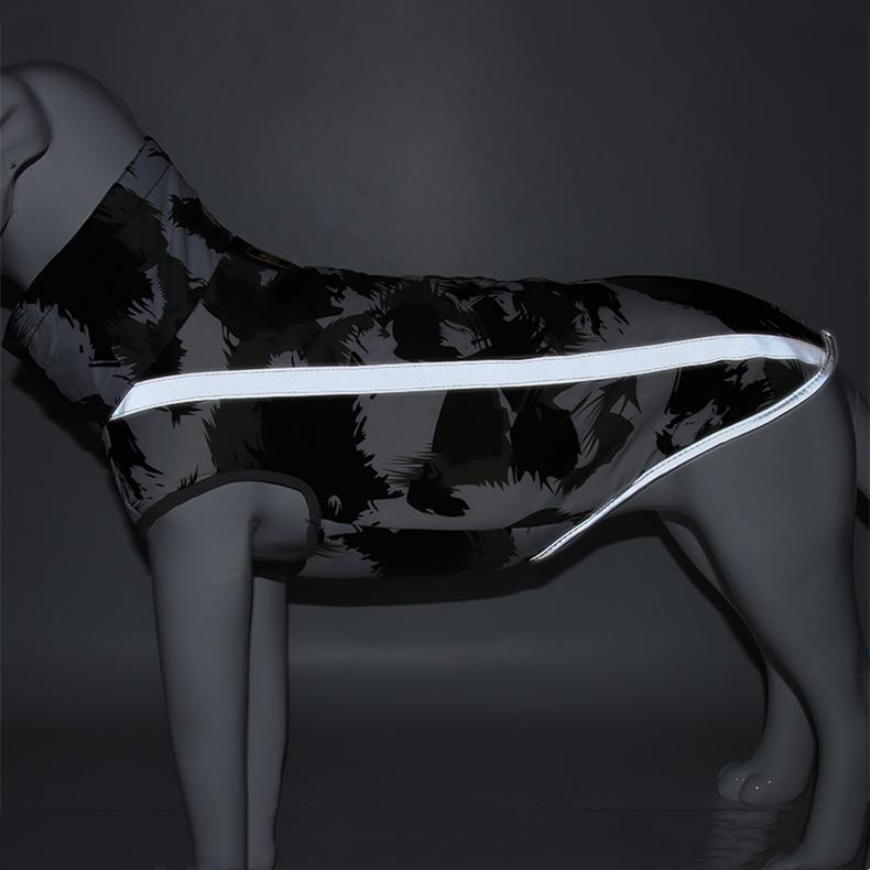Veste d'hiver imperméable rembourrée pour chien, treillis Doodle bleu, garde au chaud, réflexion nocturne, manteau en coton pour animaux de compagnie, vêtements, fournitures pour animaux de compagnie