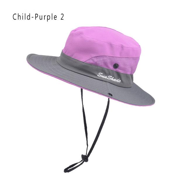 Summer outdoor sun hat, children's fisherman hat, sun protection sun hat, pure cotton breathable campus Caps