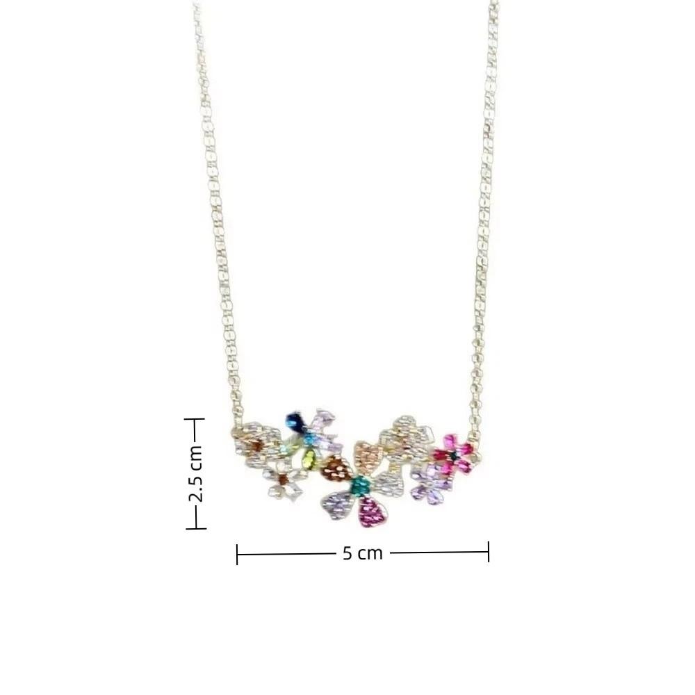 Colored Zircon Zircon Flower Necklace Geometry Design Shiny Appearance Premium Jewelry Full Diamond Luxury Jewelry Gift