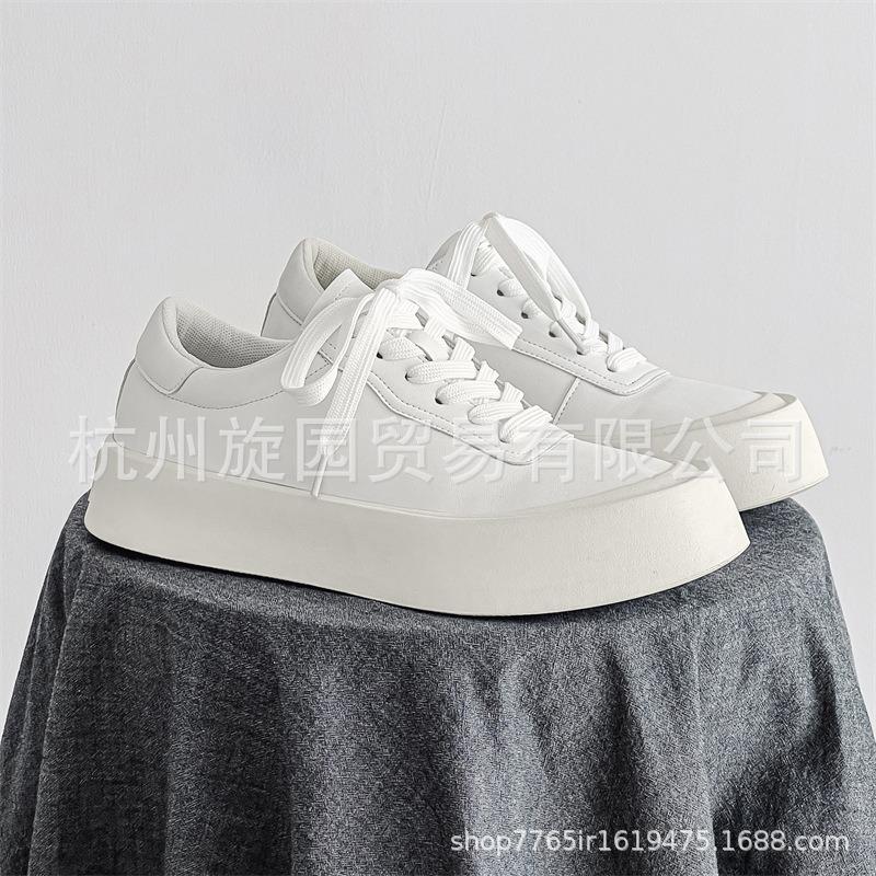 [159] Little White Shoes Men's Trend Versatile Summer Breathable Men's Shoes Thick Sole Heightening Low-top Casual Board Shoes