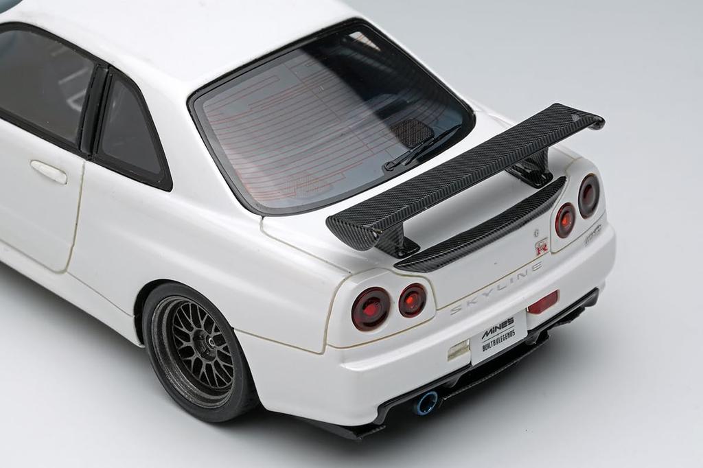 Make Up EIDOLON Scale BUILT BY LEGENDS Skyline Shiranami White Finished Model EM681A 1/43 Mine's GT-R (BNR34)
