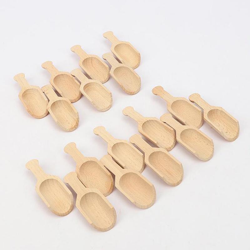 Wooden Mini Tea Coffee Scoops Seasoning Candy Spices Bath Salt Spoons Wooden Spoon