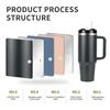 40 oz Tumbler with Handle and Straw Cup Holder Compatible for Travel Office Home Coffee Cup| Insulated Stainless Steel Water Cup