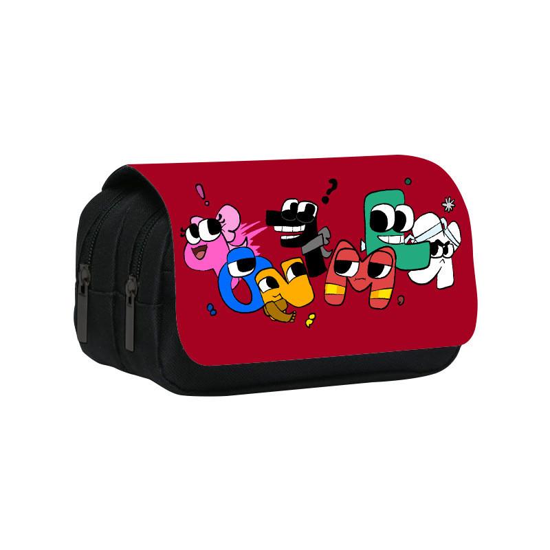 Alphabet Lore Double Layer Pencil Bag With Nylon Material For Students And Collectors