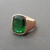 Cushion Cut Green Tourmaline Sterling Silver Rose Gold Fill Ring Jewelry, Unique Statement Tourmaline Ring