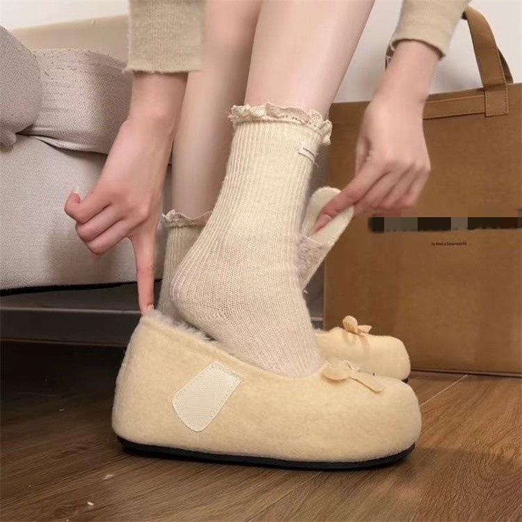 Retro kleiner Mann erhöhte Plateau Birkenstock Baumwollschuhe Winter Neu tragen warm Mary Jane Mao Mao Einzelschuhe