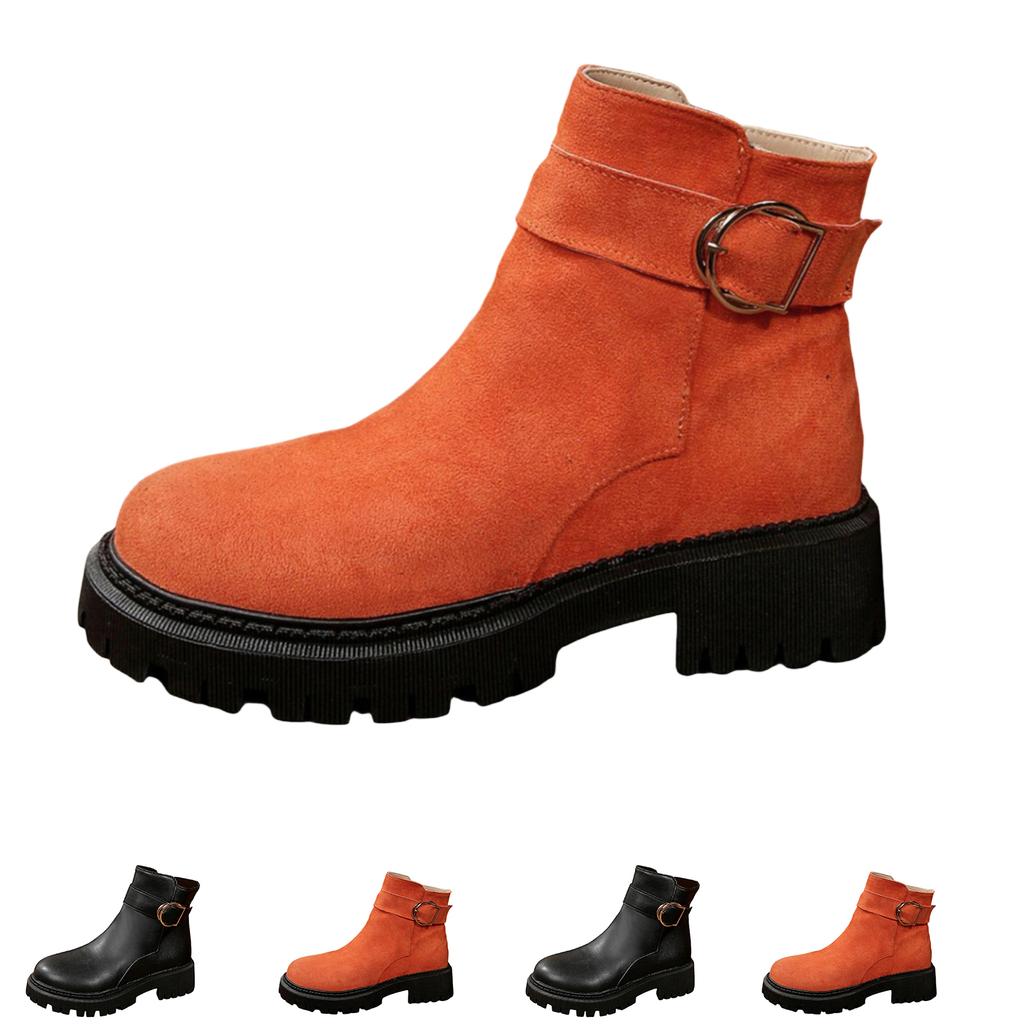 Women's Casual Side Zipper Boots - Flattering Versatile Boots for Fall and Winter
