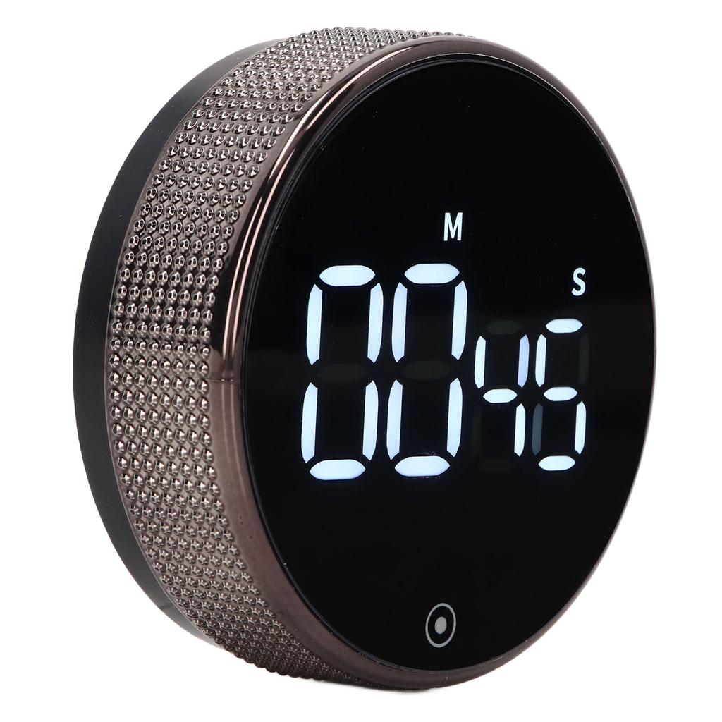Kitchen Timer Rotating Silent Magnetic Suction Kids Study Timer LED Countdown Timer Black