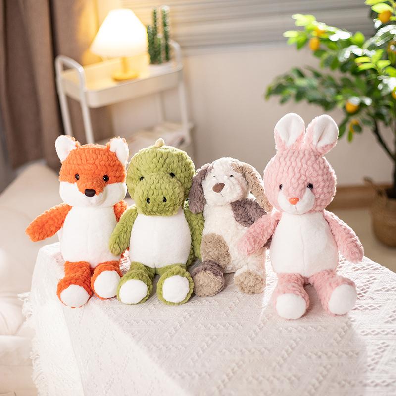 Cute Rabbit Dinosaur Fox Dog Forest Animal Family Plush Toys Cute Soft Dolls Send Male and Female Birthday Gifts