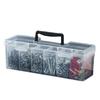 Portable Tool Storage Box with 6 Removable Sections Screws Bolts Carry Case for Home Garage Workshop Tool Organization