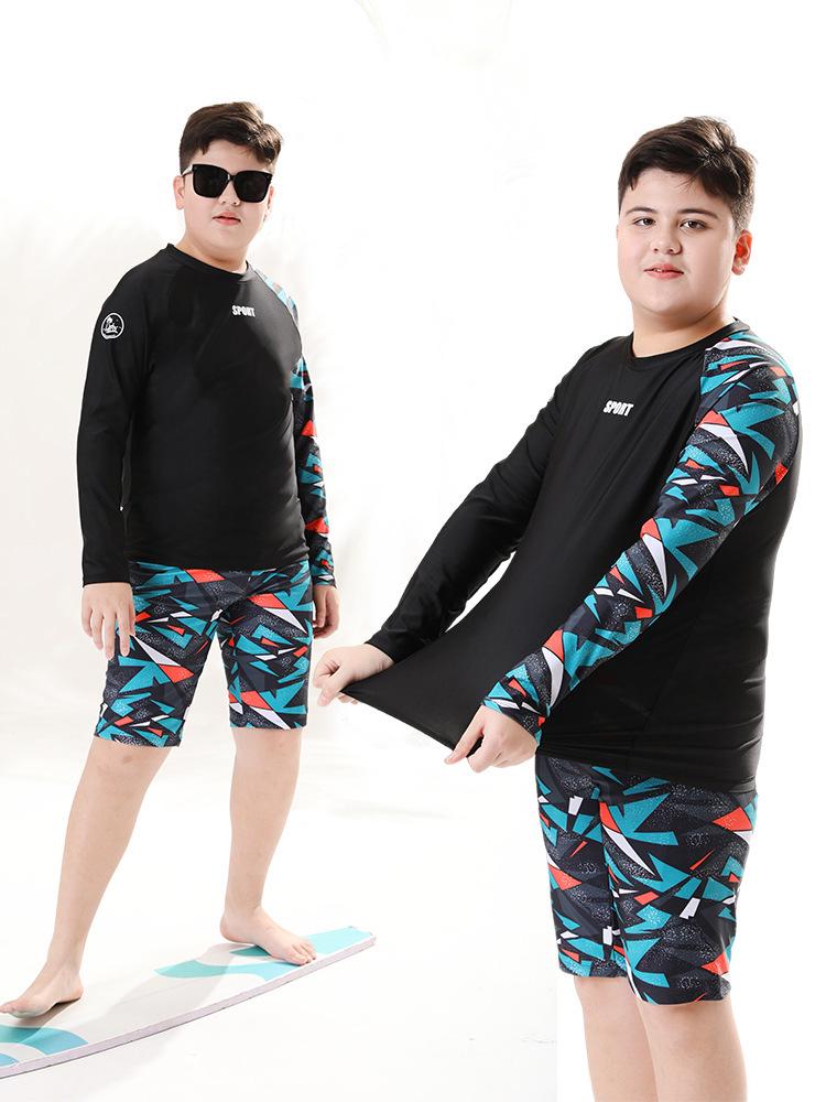 Kids' Long Sleeve Sun-Protective Swimsuit: Quick-Dry, Chlorine-Resistant UPF50+ Two-Piece Set
