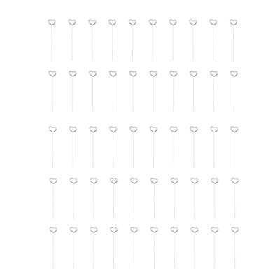 50Pcs Floral Card Holder Picks Heart Shape Metal Wire Photo Picture Wedding Table Name Number Memo Note Clamp