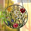 Acrylic Mixed Wildflower Meadow Suncatcher Stained Glass Effect Window Hanging Ornament Floral Themed Gift for Home