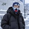 Comfortable Head Mask 3D Animal Ears Balaclava, Cat Dog Snow Leopard Face for Print Halloween, Cosplay Full Cover Outdoor Cycling Skiing Breathable