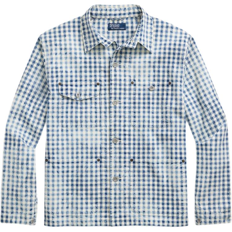 

Polo Ralph Lauren Клетчатая рубашка с карманом, однобортная, с отложным воротником, с длинным рукавом, мужская, индиго MNPOWOV16823644-999 L