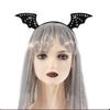 Halloween Bat Wings Headband Set Halloween Cosplay Costume Accessories Party Props Glitter Gauze Bat Wings Black