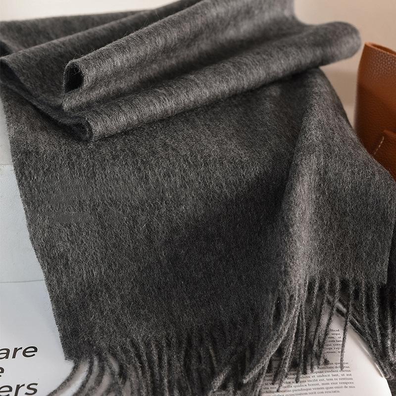 Winter Narrow Scarf 100% Wool Scarf Hot Selling Solid Color Scarf Men's and Women's Universal Warm and Cold Proof Scarf Poncho