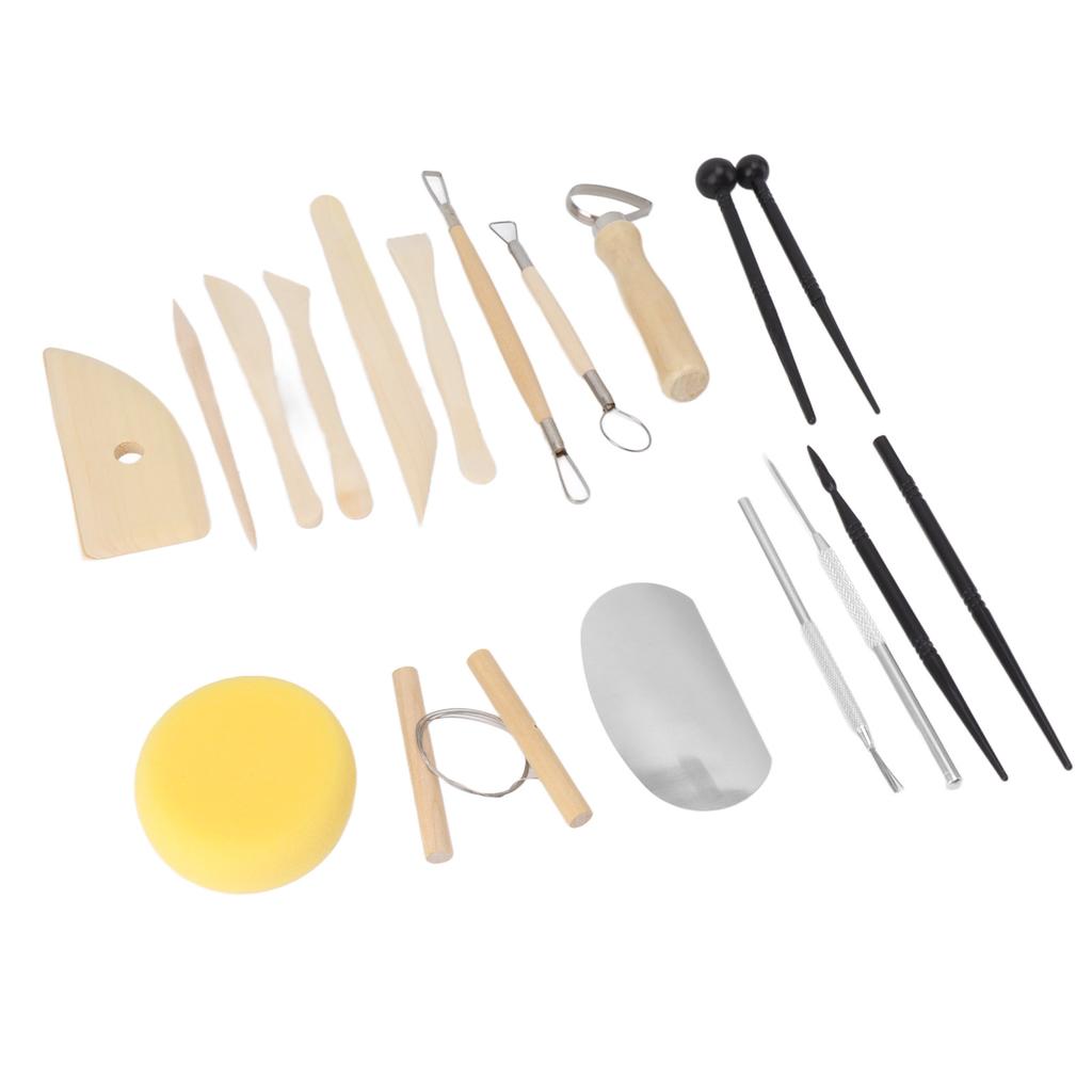 Clay Tools Kit Sculpting Tools Wooden Material Shaping Building Modeling Carving Accessories for Pottery Arts Craft