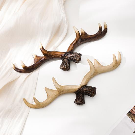 Nordic Vintage Deer Horn Decor Hook Wall Hanging Clothes Hats Hook Strong Load-bearing Easy to Install Multipurpose Hanger Hook
