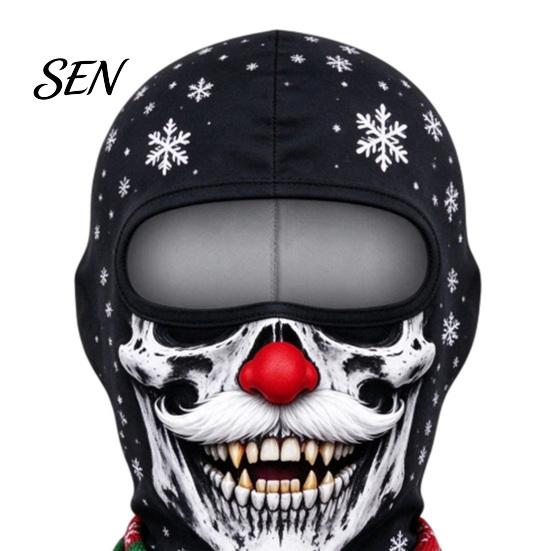 Gesichtsdruckmaske Weihnachten Skimaske, Winter Realistische Sturmhaube für Herren Thermische Abdeckung Damen, Winddicht Ganzkörper Radfahren Reiten Snowboarden Kopf