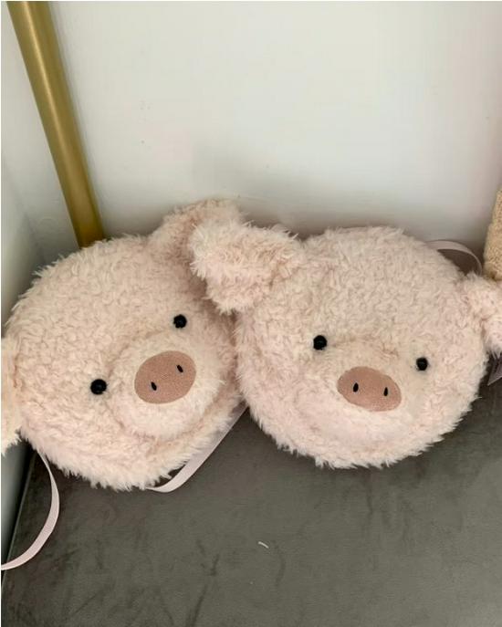 Lockige Tier Umhängetaschen: Jellycat Stil Schwein, Hund, Lamm