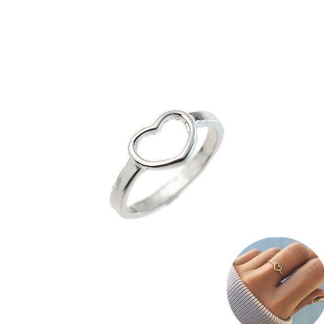 

Новые женские простые кольца в форме сердца для девочек, простой подарок на ежедневную годовщину для друзей 9