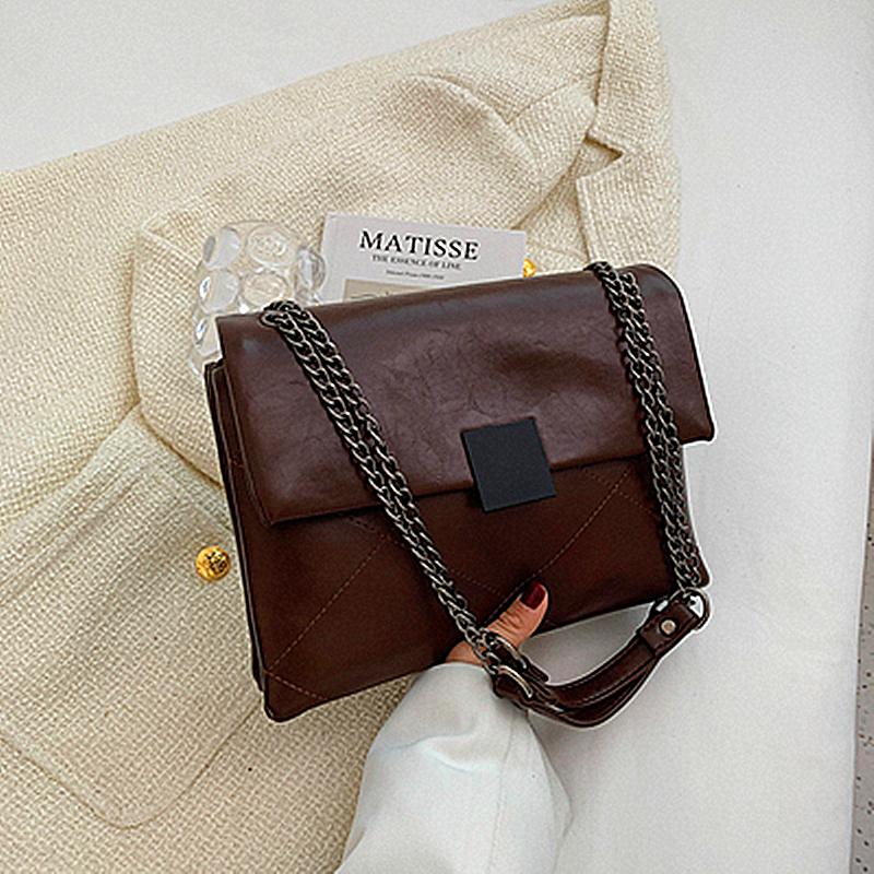 Neueste PU-Leder-Laptoptasche Einfache Handtaschen Berühmte Marken Damen-Umhängetasche Lässige Große Tragetasche Vintage Damen-Umhängetaschen