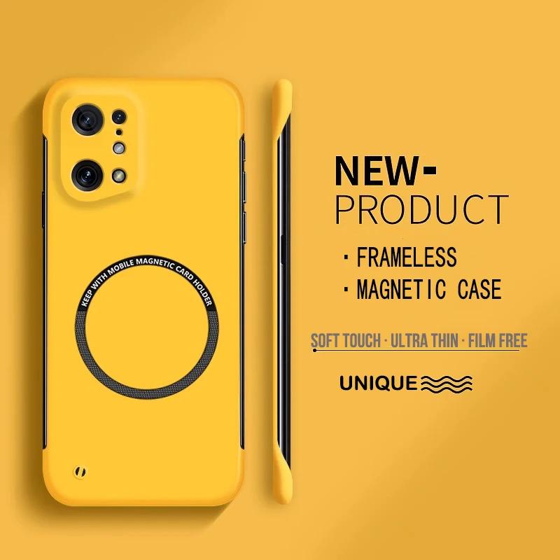 Ultra Thin Frameless Magnetic Hard PC Phone Case For OPPO A96 A76 A36 A78 4G 5G Magnetic Candy Color Shockproof Protect Cover